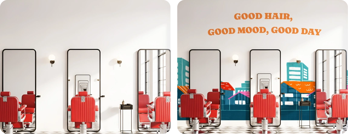 Barbershop | Plaster – Branding Feature Wall